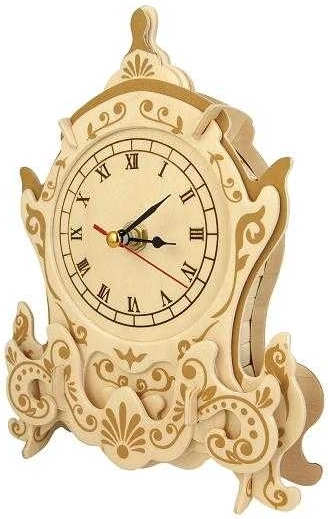 Woodcraft dřevěné 3D puzzle hodiny skřítek