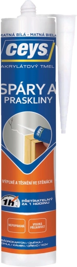 Akrylátový tmel na spáry a praskliny 280 ml bílý matný CEYS
