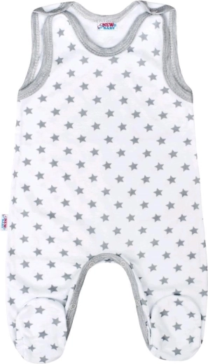 Dojčenecké dupačky New Baby Classic II šedé s hvězdičkami 86 (12–18 m)