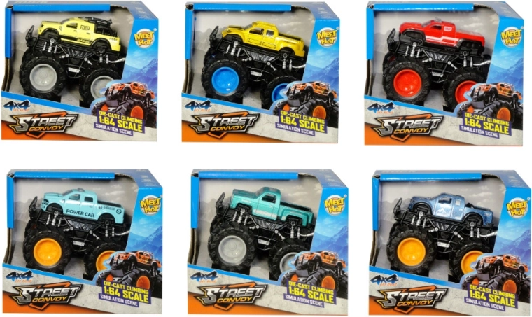 Závodní monster truck na pohon 1:64 - 1 kus