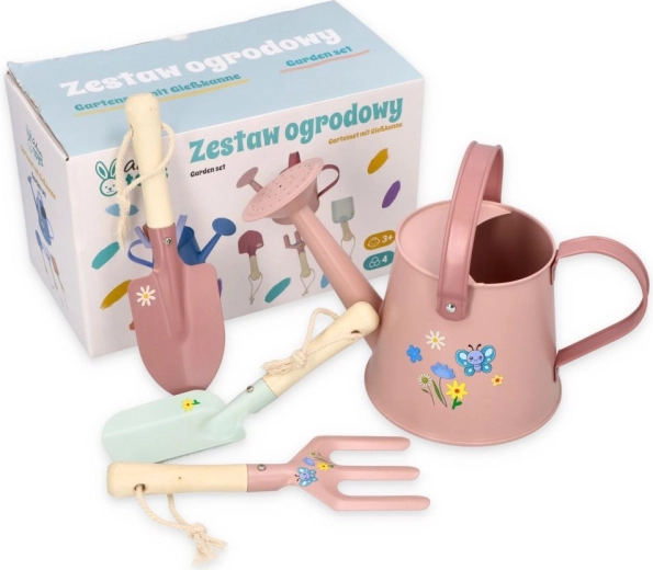 Růžový set zahradního nářadí Adam Toys - 1 kus