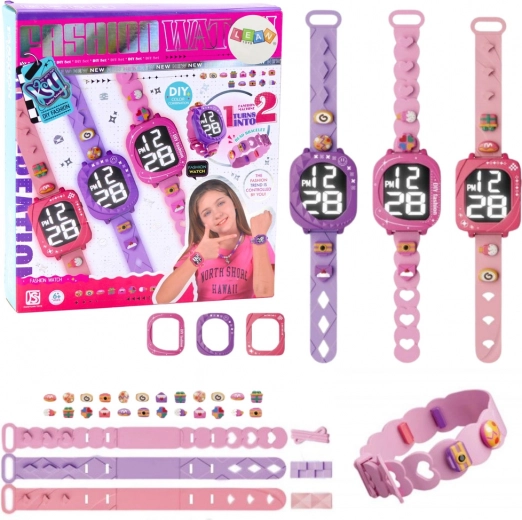 Dětské DIY hodinky s vyměnitelnými pásky a ozdobnými korálky