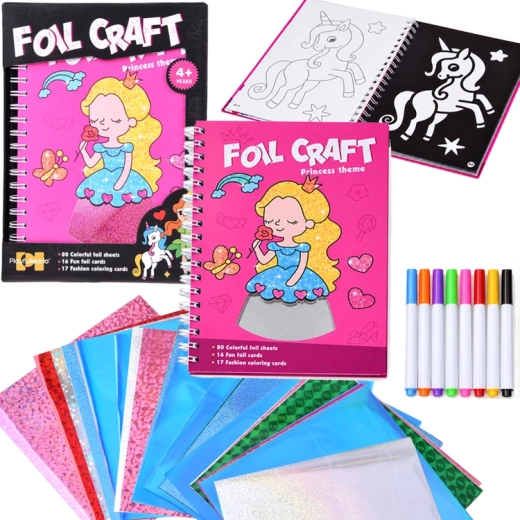 Foil Craft kreativní holografická omalovánka 2v1 pohádkové princezny