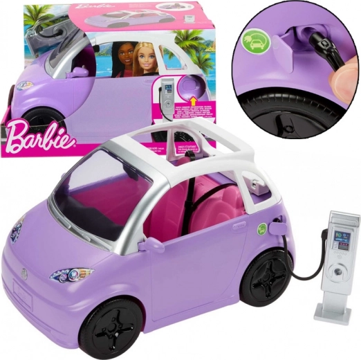 Auto Cabrio pro Barbie s elektrickou stanicí