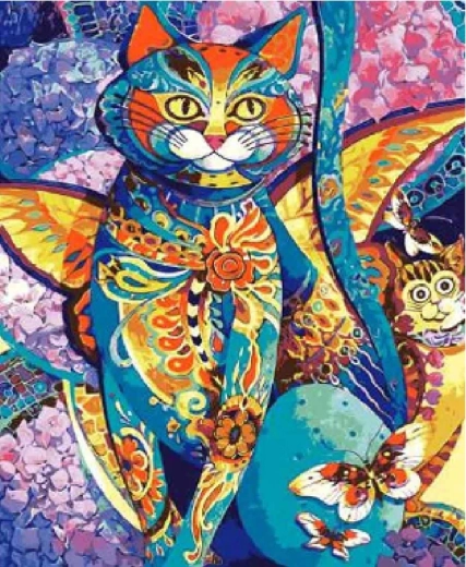 Norimpex diamantové malování kočka s křídly 30 × 40 cm