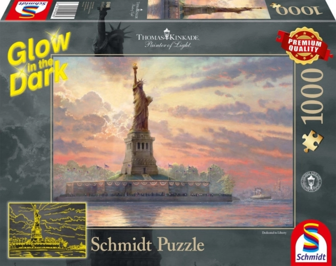 Puzzle Socha svobody za soumraku 1000 dílků