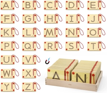 Dřevěná magnetická psací tabulka písmenka