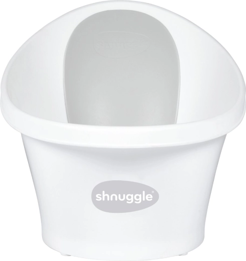 Shnuggle dětská vanička s opěrkou zad bílá/šedá