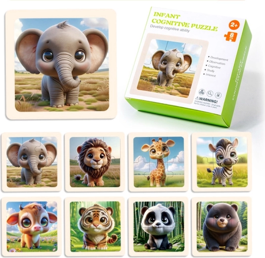 Dřevěné puzzle Safari, 8 dílků