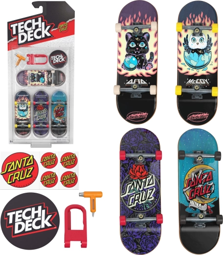 Tech Deck Fingerboard sada 4 mini skateboardů Santa Cruz - 4 ks