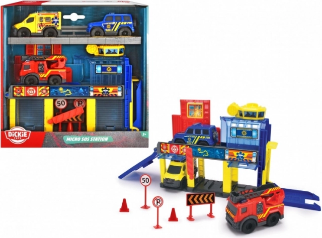 Dickie Toys SOS mini záchranná stanice se 3 vozidly Mercedes‑Benz