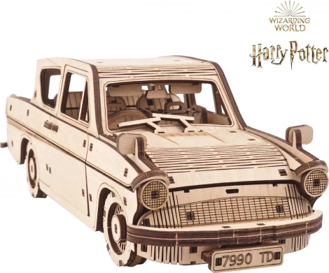3D dřevěné mechanické puzzle Harry Potter Létající Ford Anglia