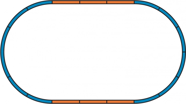 Hotový ovál kolejiště pro okamžité ježdění