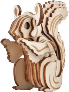 Woodcraft dřevěné 3D puzzle – veverka