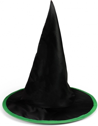 Dětský čarodějnický klobouk Halloween černo-zelený