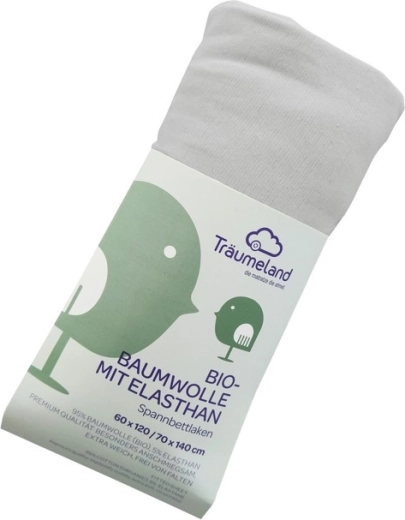 Träumeland prostěradlo z bio bavlny s elastanem uni světle šedé