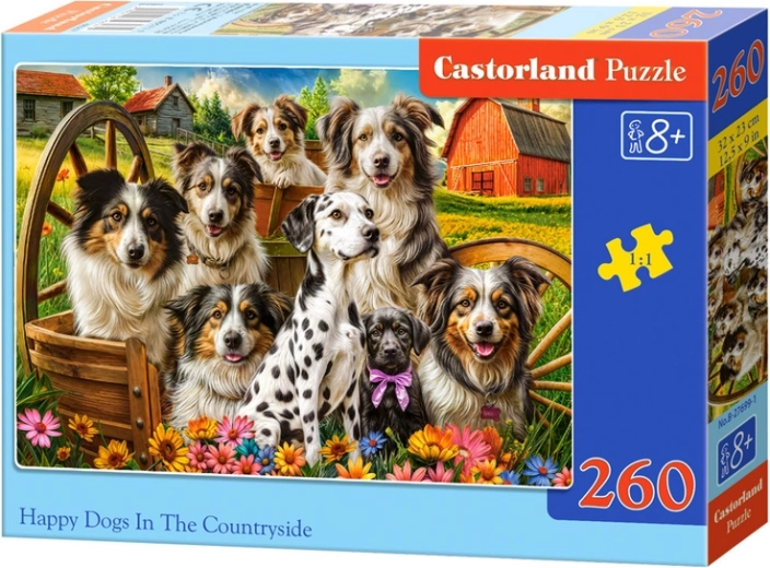 Puzzle 260 dílků Happy Dogs in the Countryside