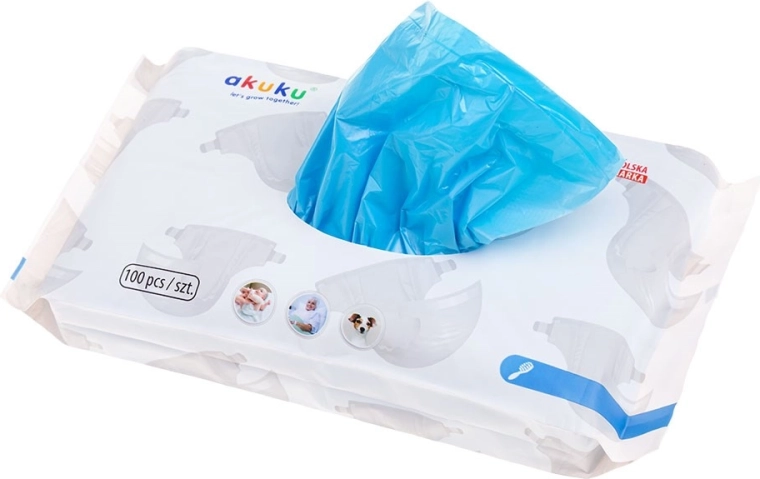 Vonné jednorázové sáčky na použité pleny Akuku, 100 ks