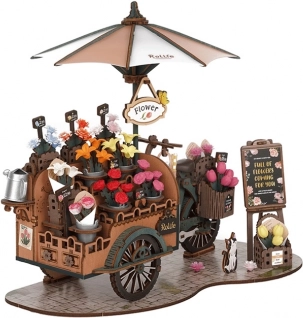 Dřevěná 3D puzzle Květinový vozík Rolife