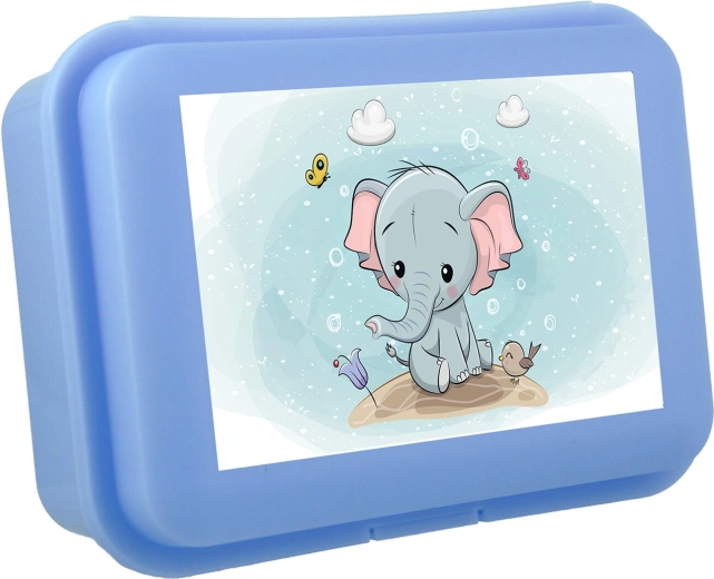 Svačinový box se slůnětem s klik uzávěrem, plast, mix barev 16 × 11 × 5,5 cm