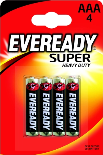 Energizer Eveready AAA R03 1,5 V zinkochloridové baterie, 4 ks