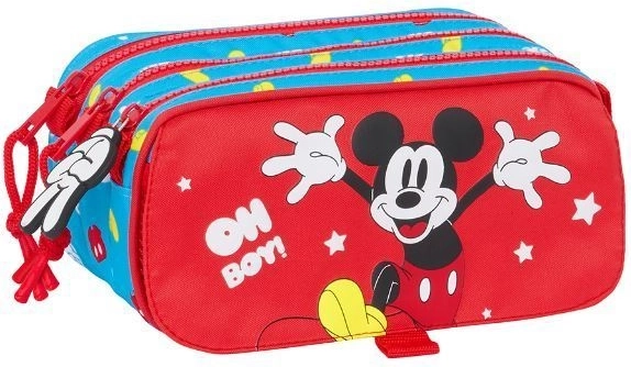 Disney Mickey Mouse penál se 3 přihrádkami 21 cm