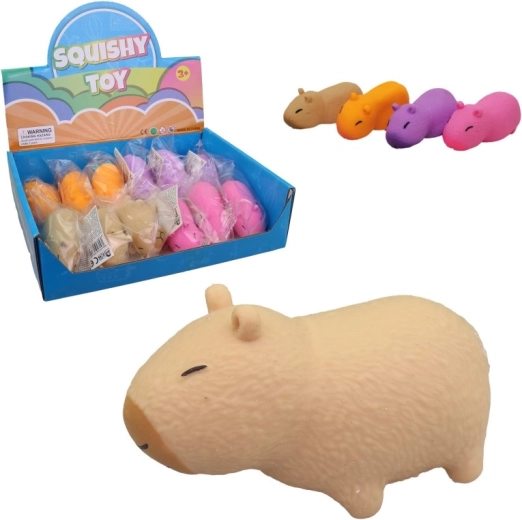 Squishy hračka kapybara v display boxu (12 ks)