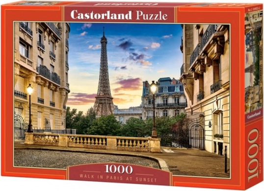 Puzzle 1000 dílků Procházka Paříží při západu slunce