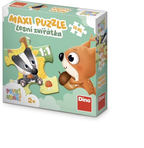 Dino puzzle maxi baby První hraní Lesní zvířátka, 15 dílků