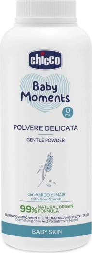 Chicco Baby Moments dětský pudr s kaolinem a kukuřičným škrobem 130 g