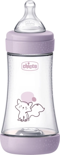 Chicco antikoliková kojenecká láhev Perfect5 240 ml dívka, střední průtok 2m+