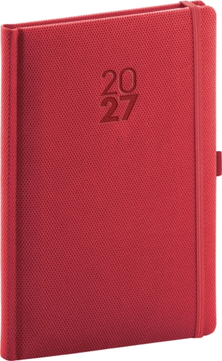 Notique týdenní diář Diamante 2027 červený 15 × 21 cm