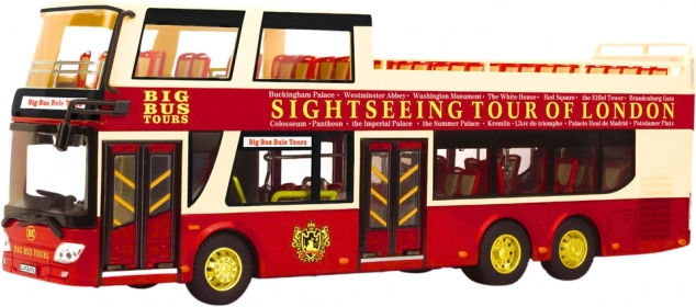 Kovový dvoupatrový vyhlídkový autobus 1:42 Červený