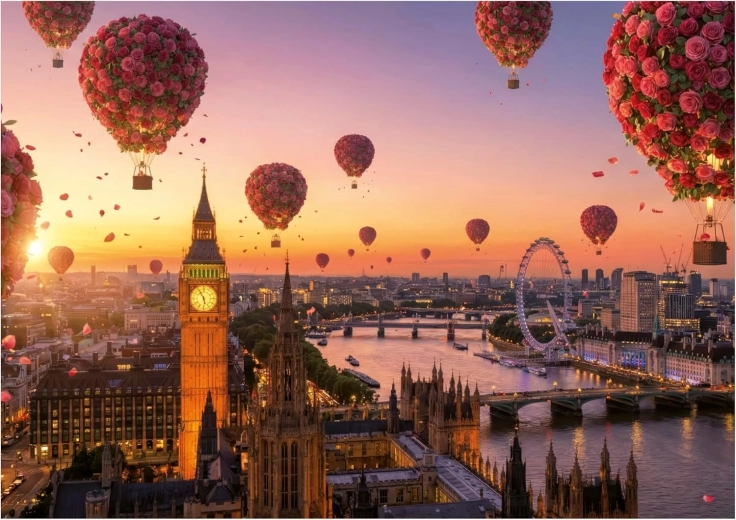 Educa puzzle Květinové horkovzdušné balony 1000 dílků