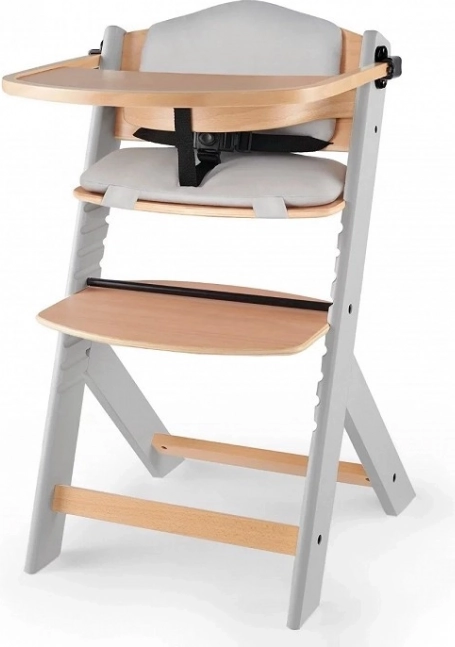 Kinderkraft enock rostoucí jídelní židlička s polstrováním grey wooden