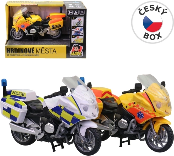 Dětská motorka policie nebo ambulance se světlem a zvukem - 1 kus