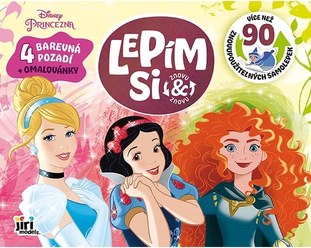 Disney princezny – znovupoužitelné statické samolepky a omalovánky