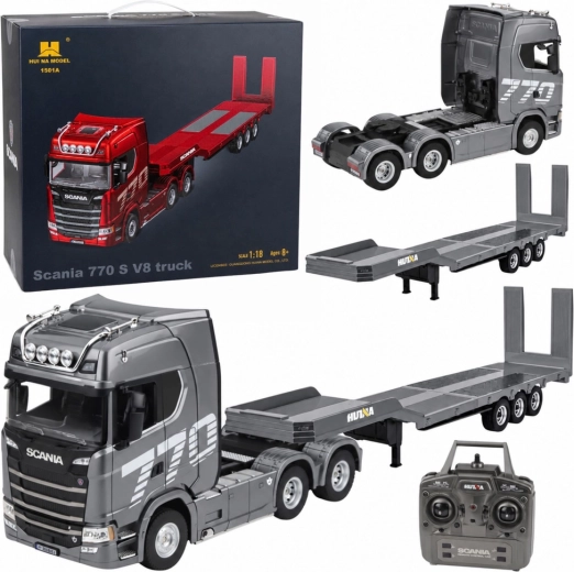 Dálkově ovládaný kamion Scania 770S s návěsem Huina v měřítku 1:18