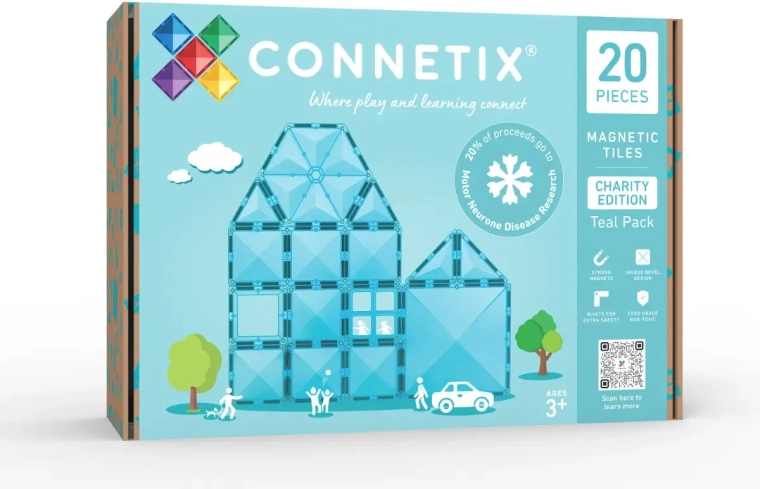 CONNETIX charitativní sada tyrkysových magnetických dílků – 20 dílků