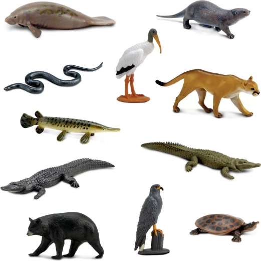 11 mini figurek zvířat z Everglades