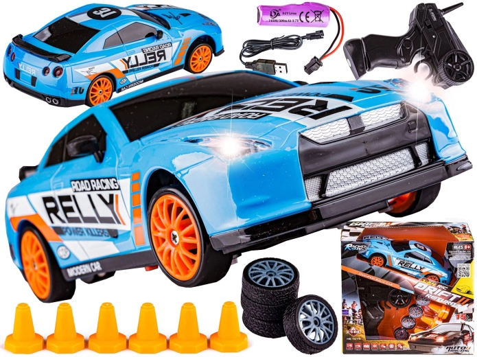 Driftovací RC auto Nissan GT-R 1:24 2,4 GHz 4WD modré - 1 kus
