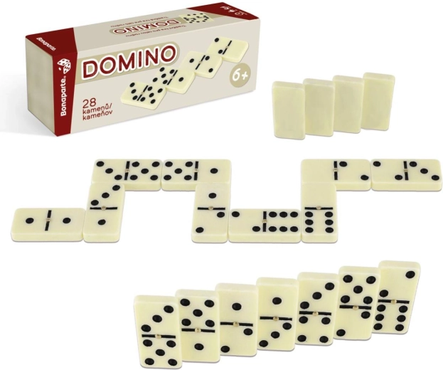 Domino společenská hra (28 kamenů) v krabičce 19 × 5 × 6,5 cm