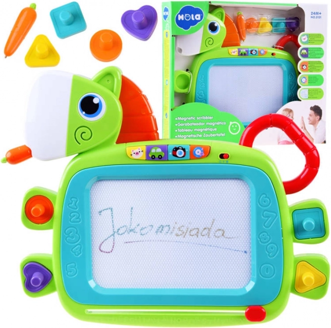 Barevná magická tabule ve tvaru koníka s razítky