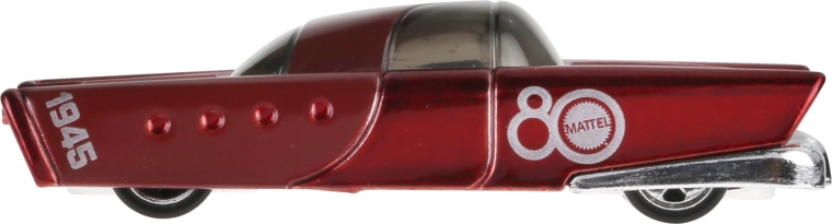 Rubínově červený lak a kovová karoserie