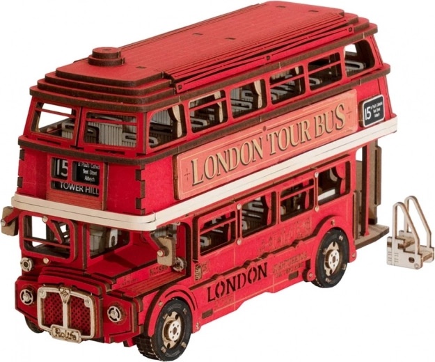 3D dřevěná skládačka londýnský double-decker