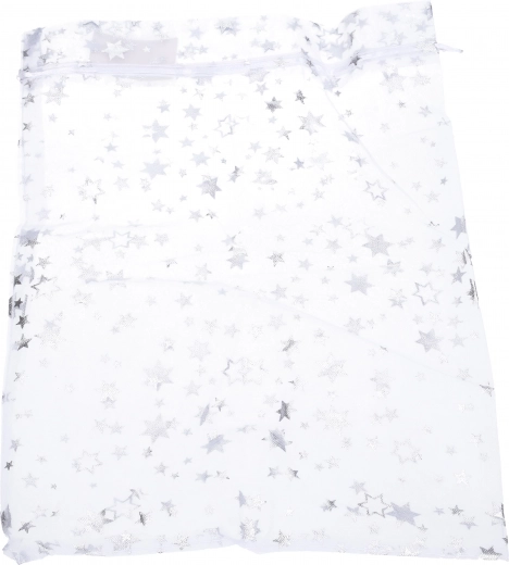 Průsvitná organza s třpytivými hvězdami