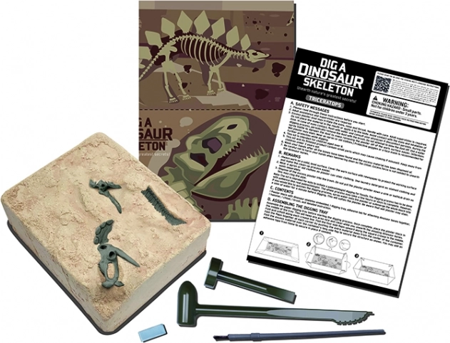 Dinosauří kostra triceratopse – vykopávací sada 4M