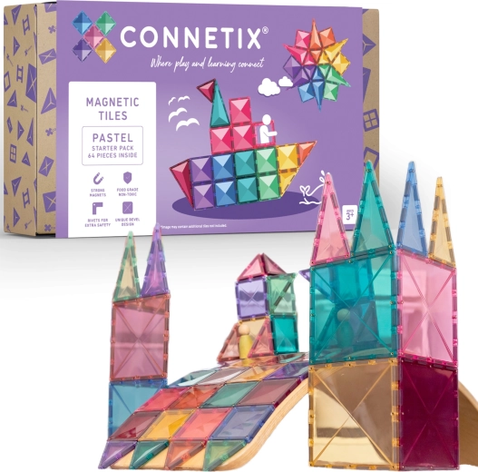 Connetix Pastel Starter Pack magnetické stavebnice 64 ks