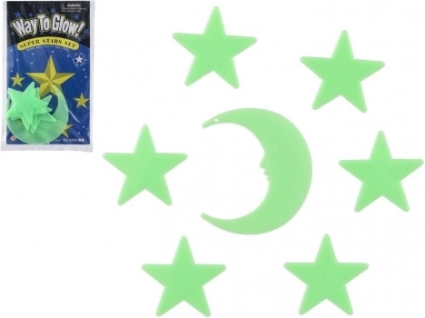 Svítící dekorace na zeď Hvězdy a Měsíc