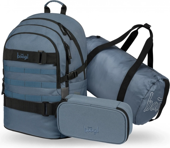 Set školních tašek Skate Dust Blue: batoh, penál, sportovní taška